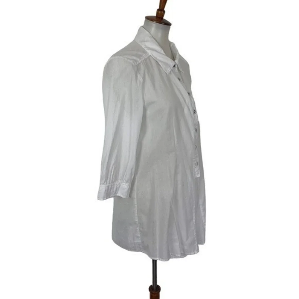 Edme And Esyllte White Button Down Blouse Puff Sleeves Boho Style 12 Tunic